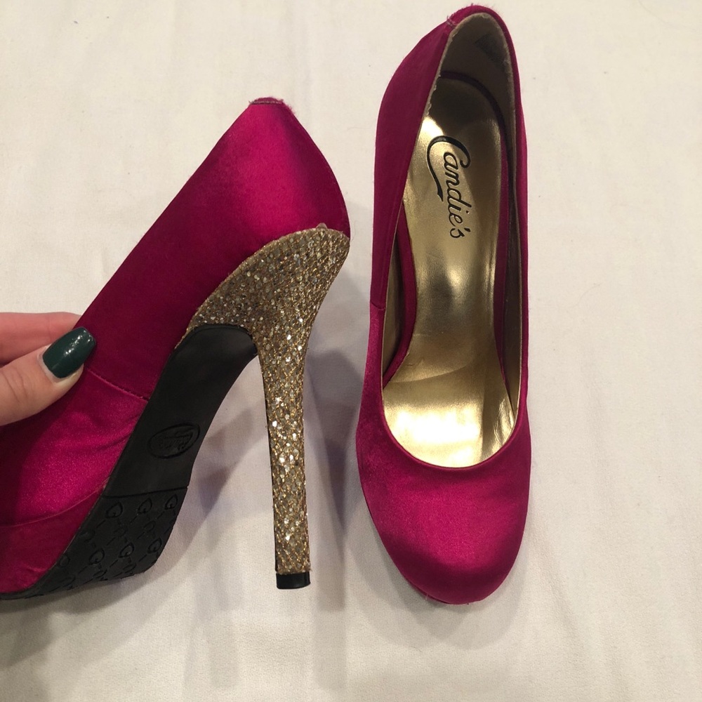 Hot Pink with Gold heel